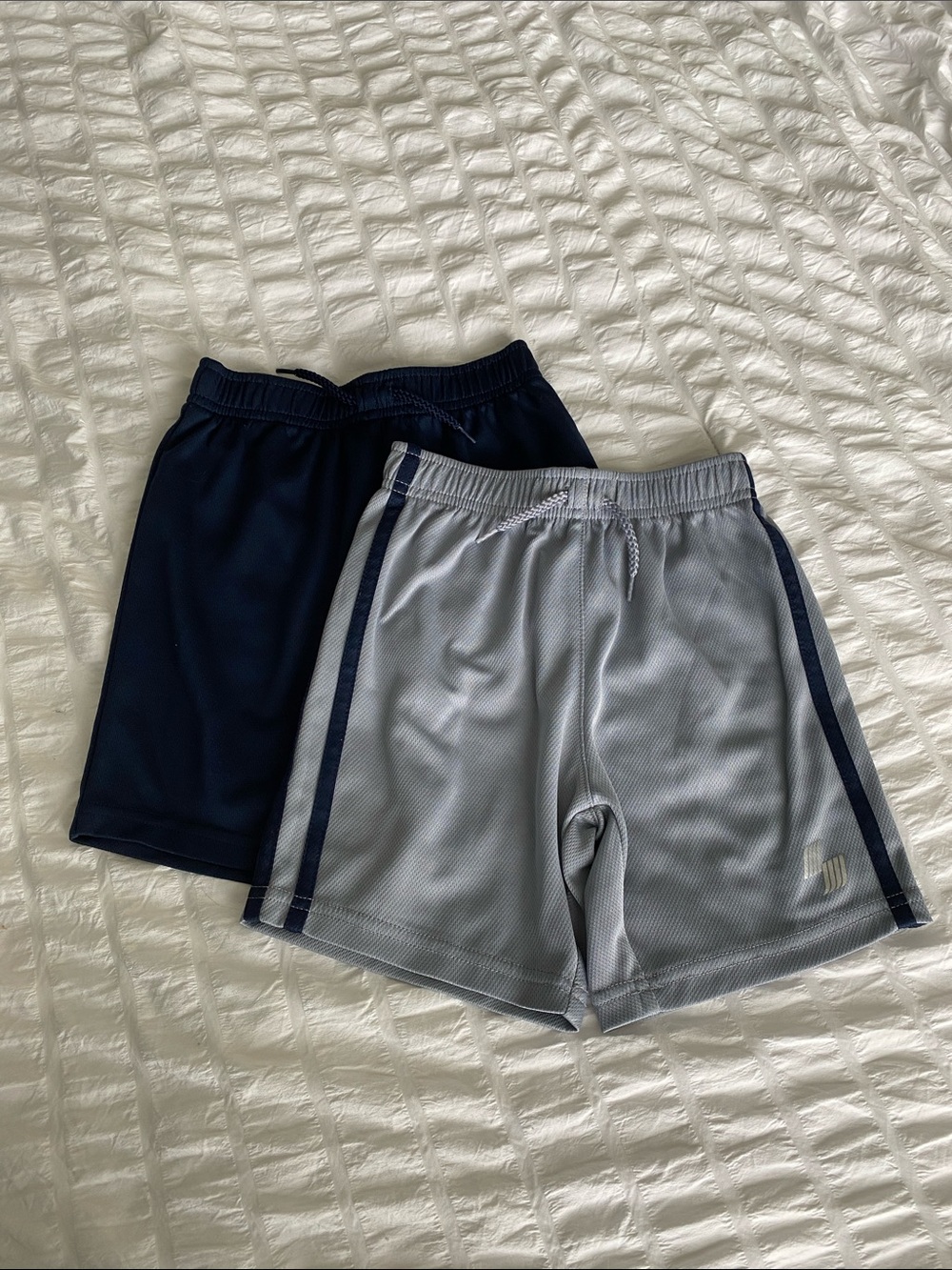 Boy’s Athletic Shorts - Navy & Light Gray